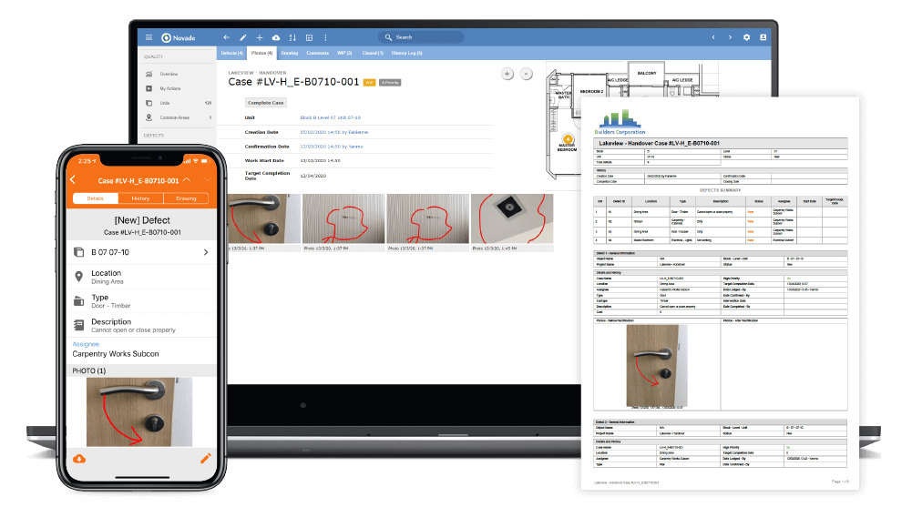 Identification et visualisation de défauts qualités chantier