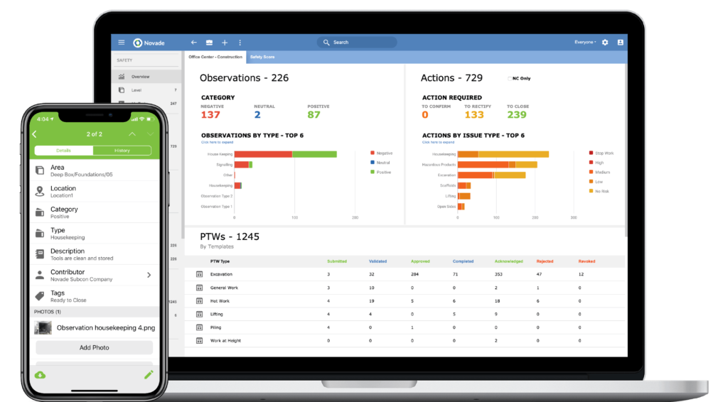 Novade Safety Construction App 01 Novade Safety-HSE construction health and safety software