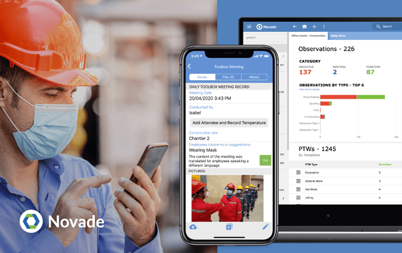 safety inspection app | réunions de chantier Novade