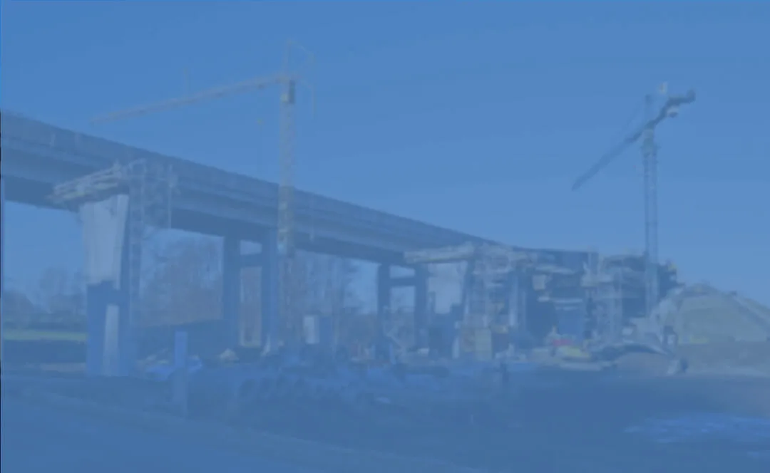 Construction site bridge cranes