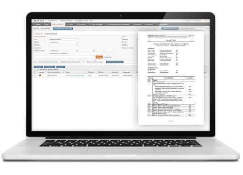 Novade Connect Aconex screens