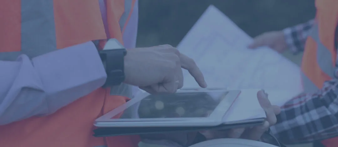 construction app blue background devices