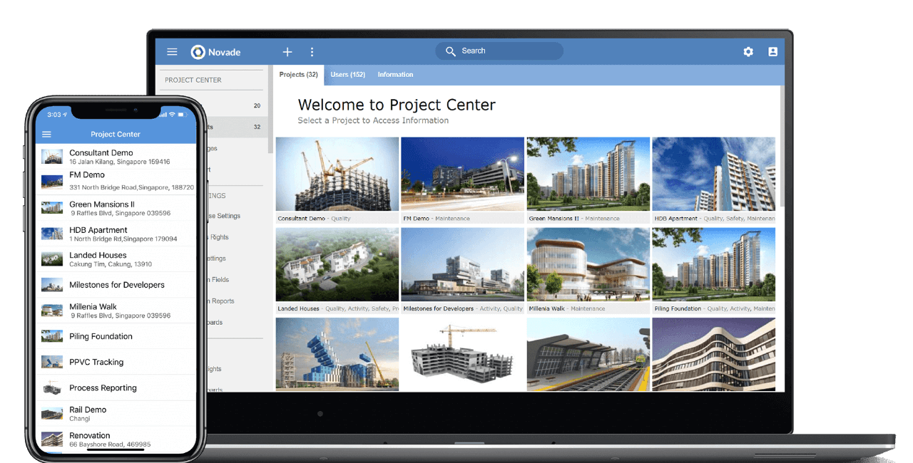 Novade Project Center Screen