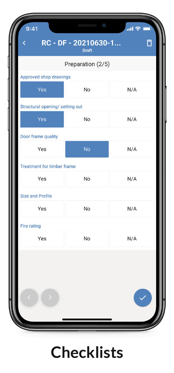 Digital forms on Novade Lite safety compliance app