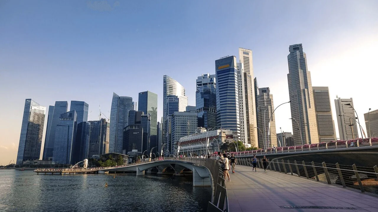 Singapore skyline background image