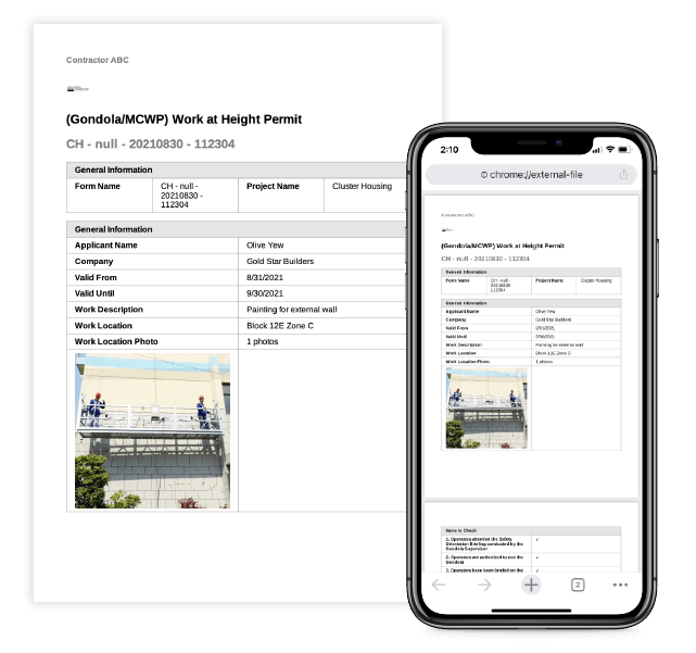 Novade Lite Forms PDF export