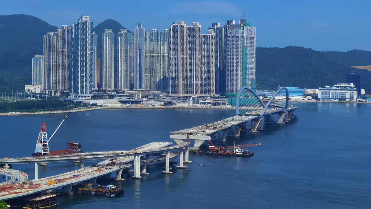 hong kong background image bridge construction