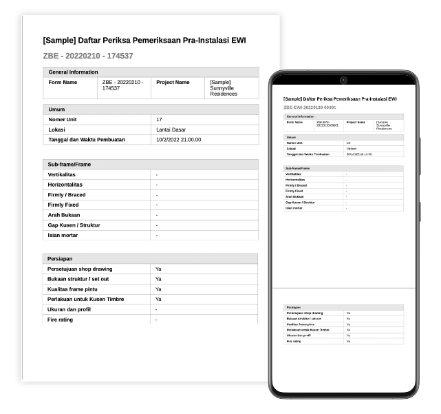 Novade Lite Forms PDF export Indonesian