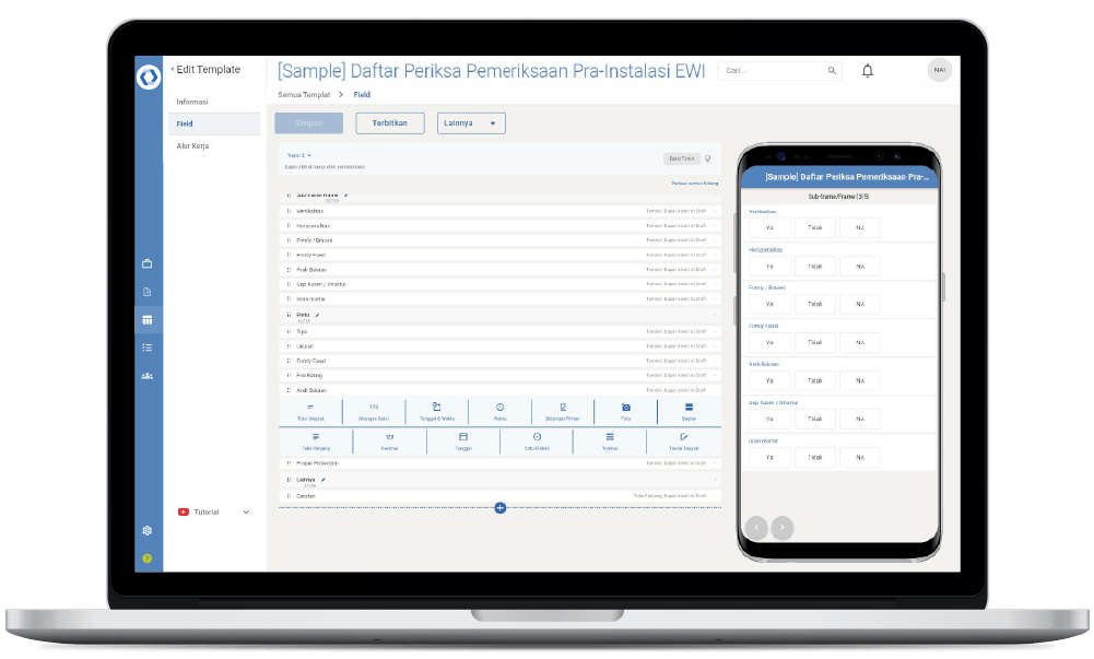 Novade Lite Forms Template Builder desktop Indonesian