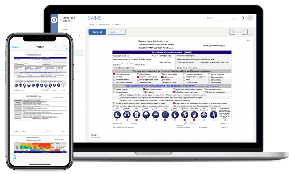 Novade Lite construction document scanning app on desktop