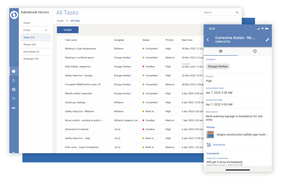 Novade Lite track tasks safety compliance app