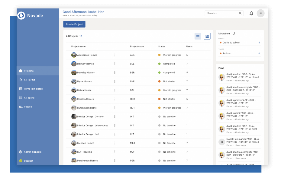 Form builder on Novade Lite