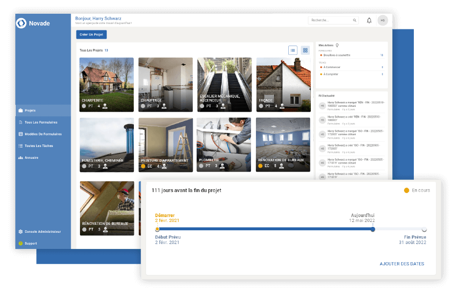 Novade-Specialist-Contractors-track-progress Novade Lite construction checklist app on desktop