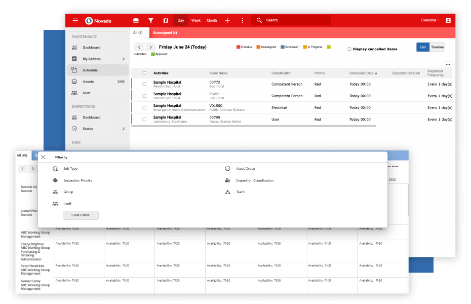 Novade Lite screens track progress français