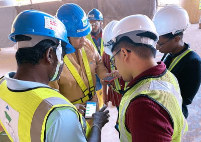 Novade team on site with clients