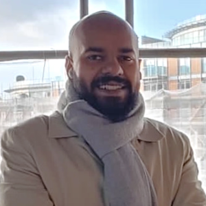 Professional portrait in modern office building environment