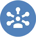 Project insights and collaboration network icon