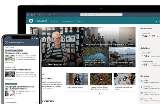 Novade Connect SharePoint screens
