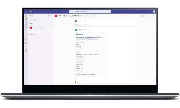 Novade Connect Microsoft Teams screen