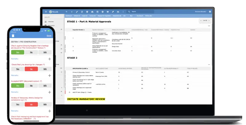 Inspection and test plan web and mobile software