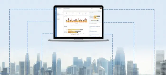 Field data analytics dashboard monitoring construction site performance metrics