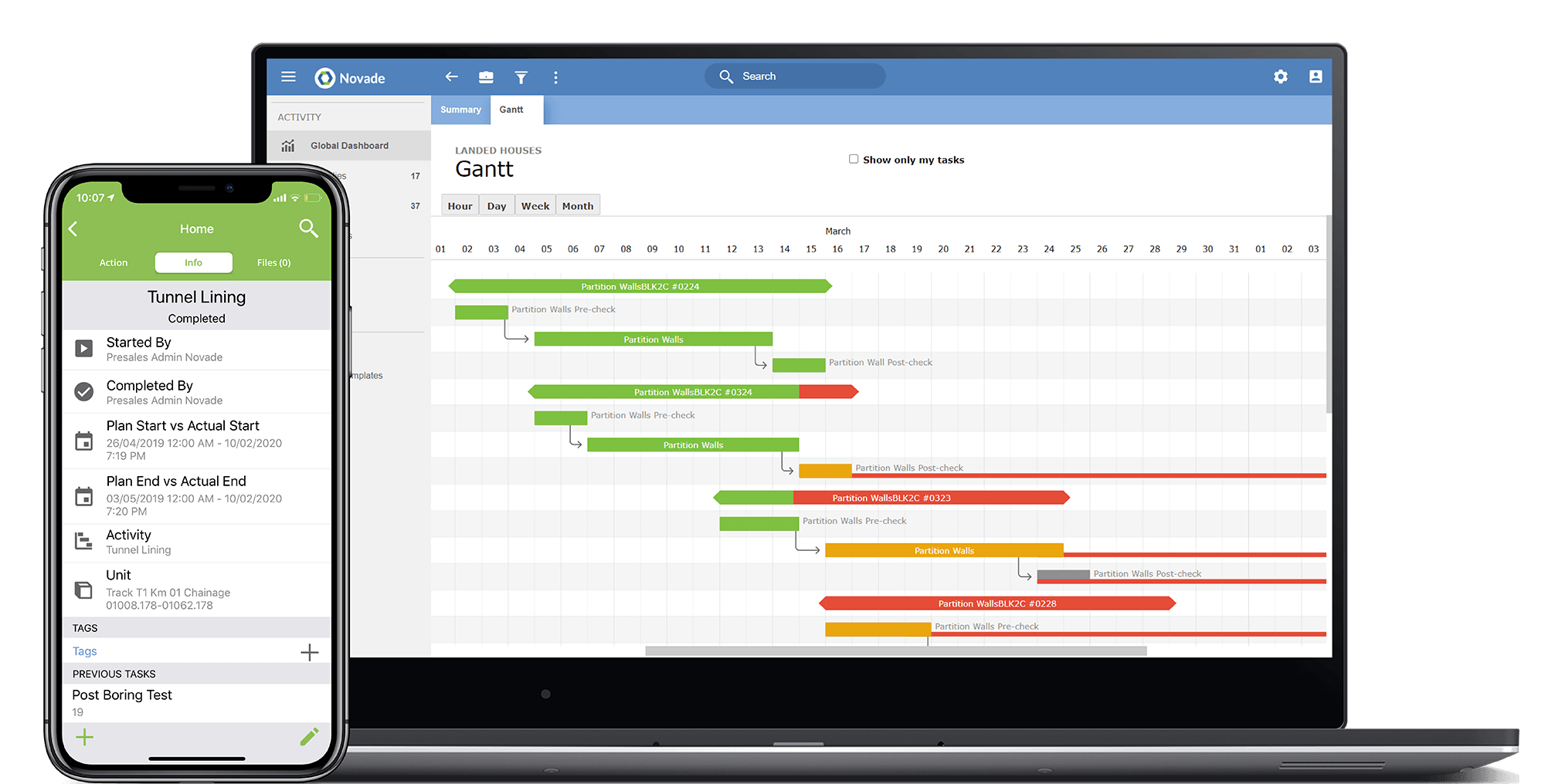 Novade Activity Screens
