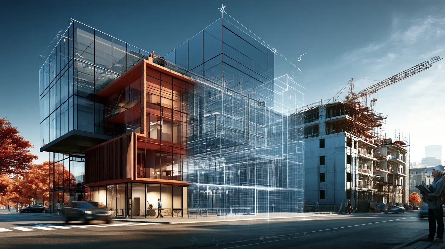 Illustration of building under construction